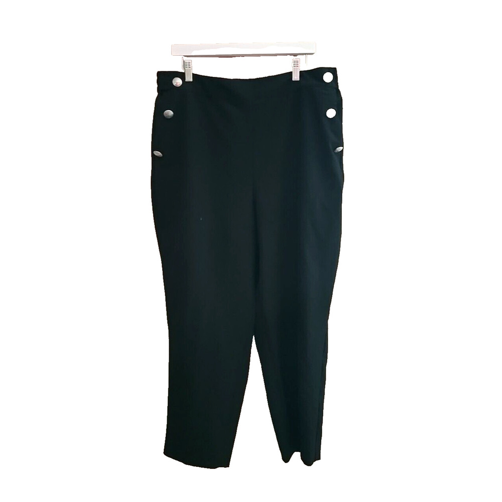 Lane Bryant Black Straight‎ Leg High Rise Casual Trouser Pants Womans Size 18